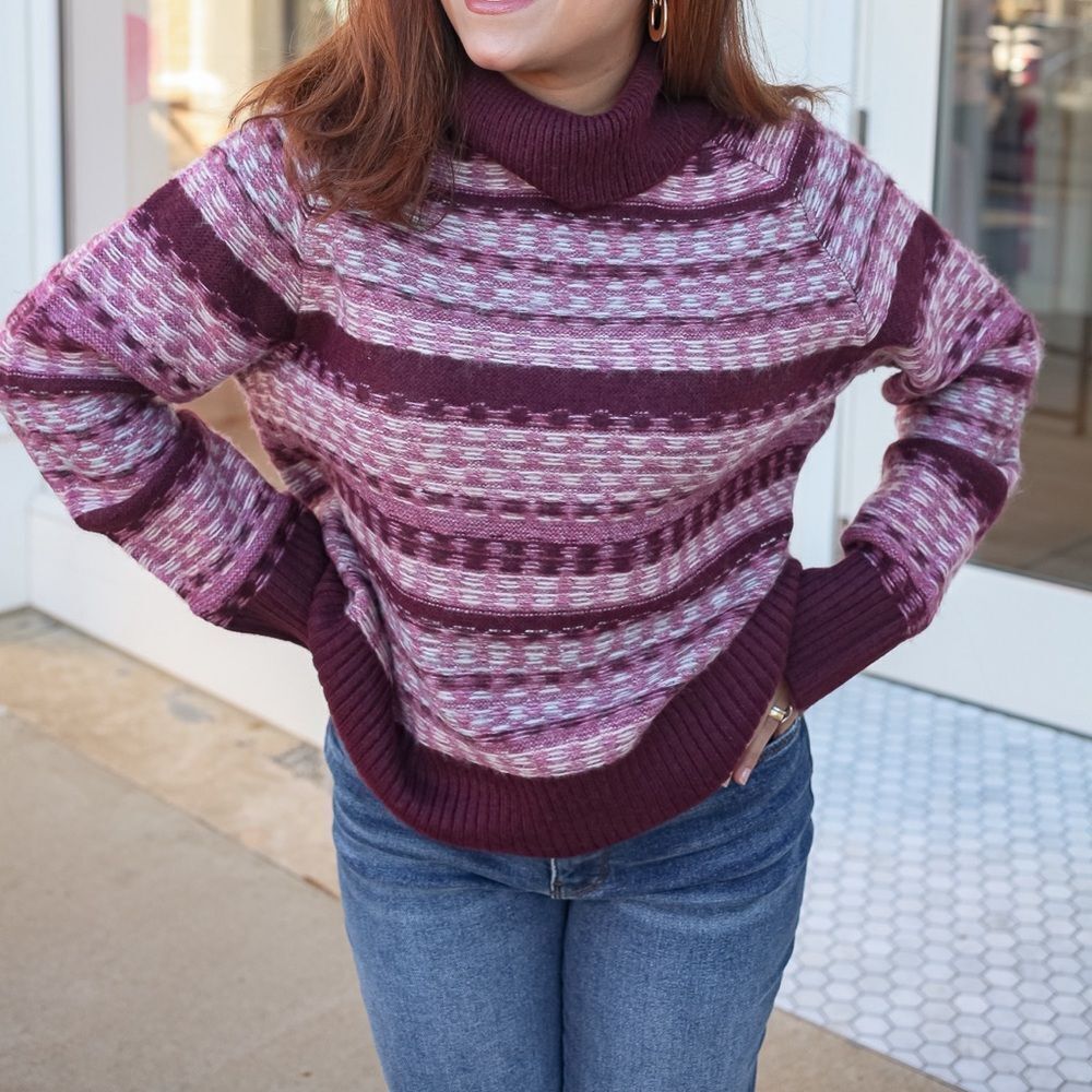 NWT Women’s INDUSTRY Turtleneck Knit Sweater | Medium | Burgundy Blend